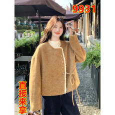 批发蕾丝拼接双面羊毛呢外套女秋冬2025新款小个子甜美巨好看<b class='q'>大衣</b>短款