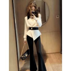 批发法式赫本风黑色V领<b class='q'>短</b>款针织上衣女2025年新款早秋高级感气质毛衣