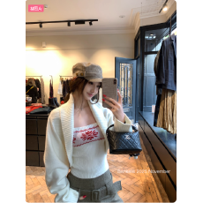 批发板栗可可Bankelili'雾岛观雪'费尔岛坎肩<b class='q'>罩衫</b>/吊带针织两件套女冬