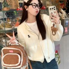 苏三三连帽开衫女2025新款早秋韩系穿搭毛衣外套外搭秋季针织上衣