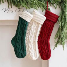 批发Hromeo 圣诞袜毛线针织圣诞礼物袋圣诞<b class='q'>袜子</b>挂饰装饰圣诞节装饰品