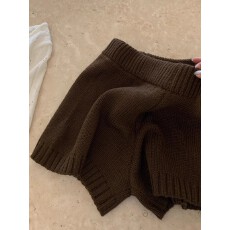 批发美拉德穿搭咖色针织短裤女秋冬季2025新款宽松外穿裤子打底毛线裤