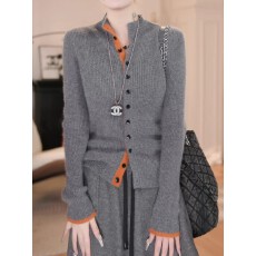 批发假两件撞色针织<b class='q'>打底衫</b>女秋冬2025新款大码胖MM单排扣毛衣<b class='q'>长袖</b>上衣