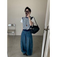 批发2026年夏季韩系拼接假两件休闲短袖针织上衣女宽松显瘦通勤打底衫