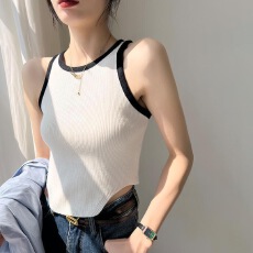 批发针织吊带背心女内搭时尚洋气时髦黑色运动打底<b class='q'>上衣</b>夏<b class='q'>无袖</b>工字外穿