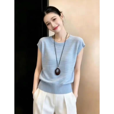 批发2026网红夏季新款洋气小众风蓝色飞飞袖针织衫女出片漂亮衣服小众