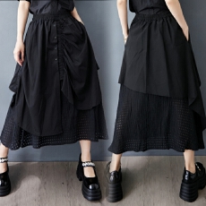 批发实拍山本风小众镂空拼接不规则设计半身<b class='q'>裙</b>时尚抽绳系带暗黑系<b class='q'>伞</b><b class='q'>裙</b>