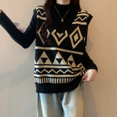 批发实拍大码女装秋<b class='q'>冬</b>胖MM时尚马甲针织上衣气质显瘦遮肚毛衣两件套