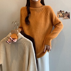 批发实拍<b class='q'>大码</b>女装秋冬胖MM高领加厚毛衣简约百搭显瘦打底衫内搭上衣