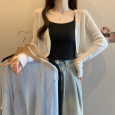 批发实拍大码女装春夏配<b class='q'>裙子</b>针织衫胖MM遮肉显瘦防晒衣百搭开衫上衣