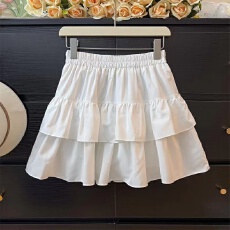 批发原版面料~法式甜美荷叶边显瘦半身裙女高腰A字蓬蓬蛋糕短裙潮