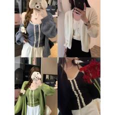 批发<b class='q'>韩国</b>东大门两件套<b class='q'>蕾丝</b>拼接背心吊带针织开衫女秋慵懒软糯毛衣套装