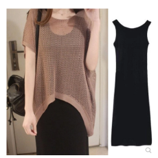 批发大码<b class='q'>女装</b>胖mm夏装新款遮肚子镂空连衣裙藏肉胖妹妹洋气套装减龄夏