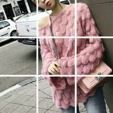 批发<b class='q'>夏</b>季镂空慵懒风学生宽松毛针织衫女装套头薄款喇叭袖毛衣上衣