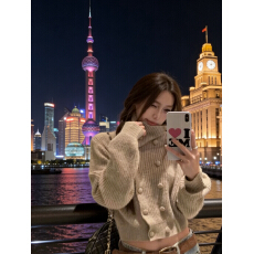 韩国东大门早秋韩风chic时尚ootd穿搭女韩系独特超好看毛衣上衣