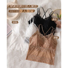 批发实拍性感<b class='q'>蕾丝</b>美背交叉吊带背心女内搭大码抹胸打底带<b class='q'>胸</b>垫聚拢<b class='q'>裹</b><b class='q'>胸</b>