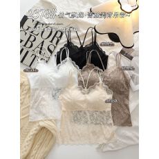 批发实拍法式宽肩带<b class='q'>蕾丝</b>美背背心<b class='q'>裹</b><b class='q'>胸</b>抹胸防走光打底一体带<b class='q'>胸</b>垫无钢圈