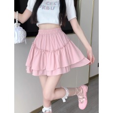 批发公主蓬蓬蛋糕裙半身裙女春夏季松紧高腰显瘦a字百褶短裙裤潮