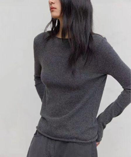 프랑스식 볼륨 측면 작은 원 칼라 긍정적 인 어깨 스웨터 만나는 니트 스웨터 여성 인사이드 가져 가라. 가을 겨울 새로운 인사이드 가져 가라. 스택 착용 맨위 트렌디