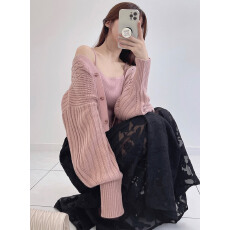 批发日本代购GRL秋季新款韩系简约风<b class='q'>甜美</b>开衫吊带针织套装