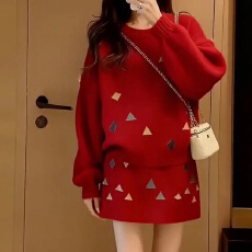 批发温柔风针织短裙套装女春秋冬甜美穿搭一整套毛衣<b class='q'>半身裙</b>两件套显瘦
