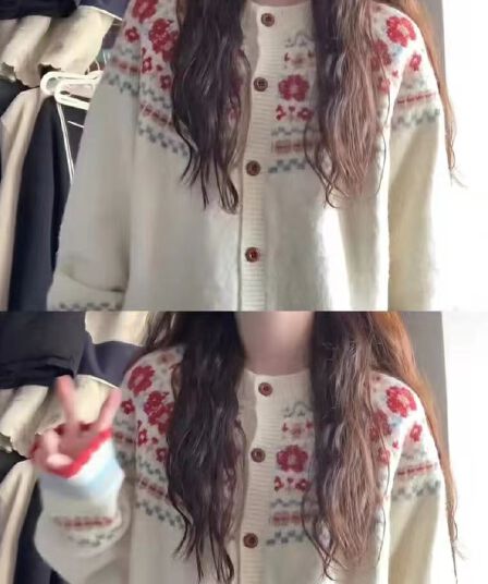 한 부서 자카드 공정한 섬 스웨터 오픈 가디건 여성 코트 가을 겨울 루즈핏 느긋한 부드러운 찹쌀 루즈핏 니트 스웨터 작은 맨위