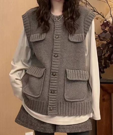 한 부서 느긋한 바람 출퇴근 미니멀리즘 부드러운 캐주얼 2026 가을 겨울철 슬림해 보이는 단색 베스트