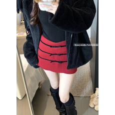 批发实拍 甜美风蝴蝶结肌理感休闲<b class='q'>裙</b>裤秋冬款高腰显瘦防走光包臀<b class='q'>裙</b>