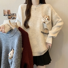 批发大码胖mm秋冬季新款设计感套头毛衣慵懒风高级感内搭打底针织衫