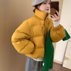 批发2025裂雪女短款秋冬季新款户外<b class='q'>女士</b>韩版连帽小个子面包服羽绒棉衣