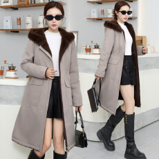 批发派克服女冬2025新款水貂毛内胆可拆卸<b class='q'>海宁</b>皮草外套尼克大衣过膝款