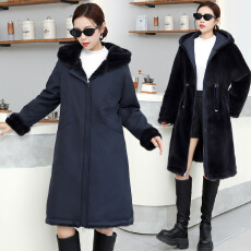 批发派克服女冬2025新款水貂毛内胆可拆卸<b class='q'>海宁</b>皮草外套尼克大衣过膝款