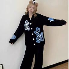 批发韩国东大门半边绒秋冬季睡衣女加厚保暖可外穿<b class='q'>明星</b>同款时尚家居服