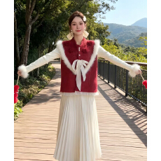 批发针织无袖马甲外穿米白色小香风马夹2026春季新款叠穿打底衫上衣女