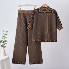 批发时尚<b class='q'>休闲</b><b class='q'>运动</b>套装女2026春夏装新款洋气减龄冰丝针织阔腿裤两件套