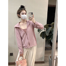 批发【实价】夏薄款防晒衣女冰凉感透气宽松休闲上衣冰丝防紫外线