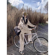 批发【实价】美式休闲<b class='q'>运动服</b>长袖薄套装女春秋宽松<b class='q'>韩版</b>外套百搭