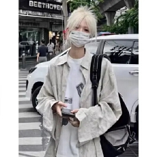 批发实价棉麻面料衬衫女肌理感亚麻长袖衬衣休闲<b class='q'>情侣</b><b class='q'>外套</b>