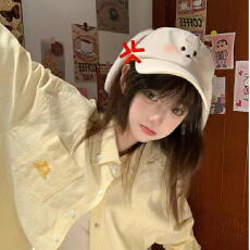 批发 新款韩系宽松多巴胺设计条纹长袖衬衫女ins翻领别致衬衣春秋