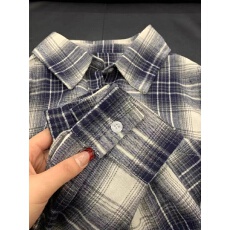 批发港味复古<b class='q'>格子</b>衬衫女春新款宽松长袖POLO领<b class='q'>外套</b>