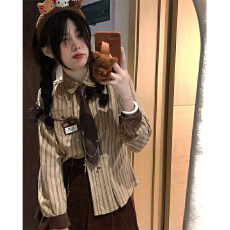 批发实价 领带徽章都有-质量高于同行百搭设计<b class='q'>学院风</b>条纹撞色