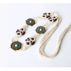 批发民族风圆形个性绑带流苏腰带