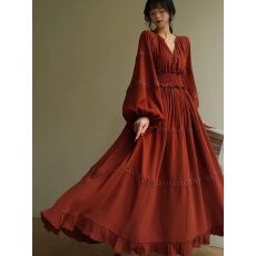 批发灯笼袖收腰<b class='q'>连衣裙</b>