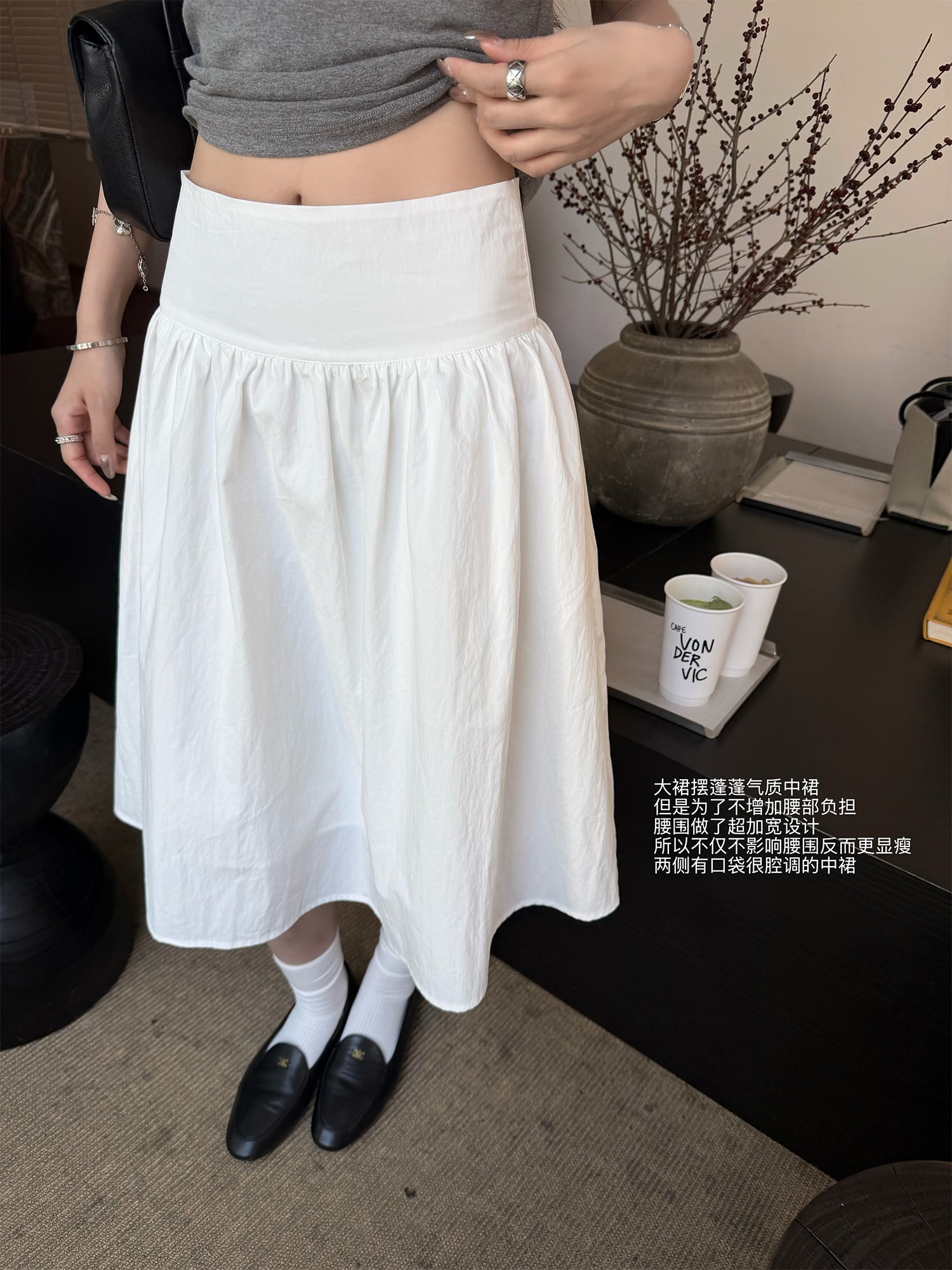 느슨함 센스 발레 치마 빛 프라임 프라임 느슨함 센스 확대 허리 인감 품격 퍼프 대 치마 중간 스커트 반신 스커트