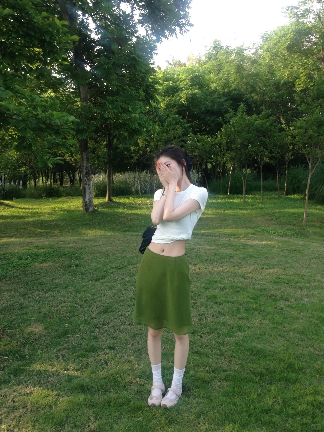 익스트림 제인 바람 녹색 한 마디 반신 스커트 여성 여름 하이웨이스트 슬림해 보이는 패치워크 망사 미니 스커트 빛 요리 한 우아함 바람 치마