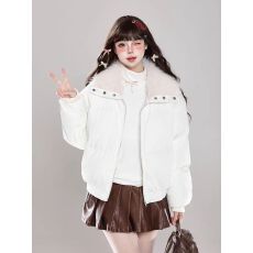 批发高级感翻毛领加厚短款棉服女冬季韩版百搭面包外套夹棉轻薄小棉袄