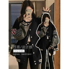 批发美式加厚棒球服外套男女装2025早秋季<b class='q'>新款</b>超火情侣夹克棉服
