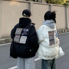 批发橘子树在哪儿<b class='q'>刺绣</b>设计感面包服棉服女冬季加厚国潮棉衣外套