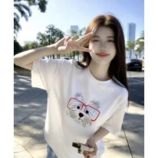 批发外贸跨境 韩国东大门100%纯棉高街减龄个性<b class='q'>欧美</b>韩系印花短袖<b class='q'>T</b><b class='q'>恤</b><b class='q'>女</b>