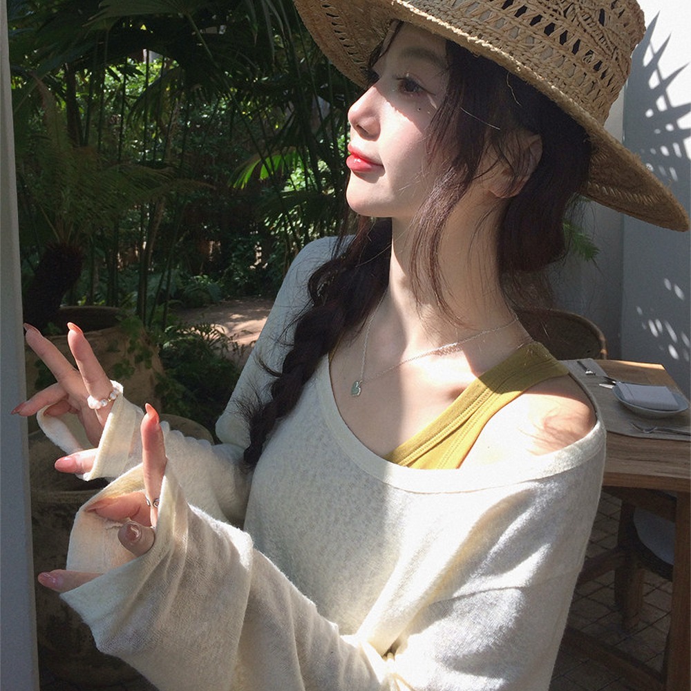 세트 게으른 면 260 사람들 면 조끼 긴팔 티셔츠 스택 착용 2026 여름 느긋한 바람 블라우스 맨위 조끼